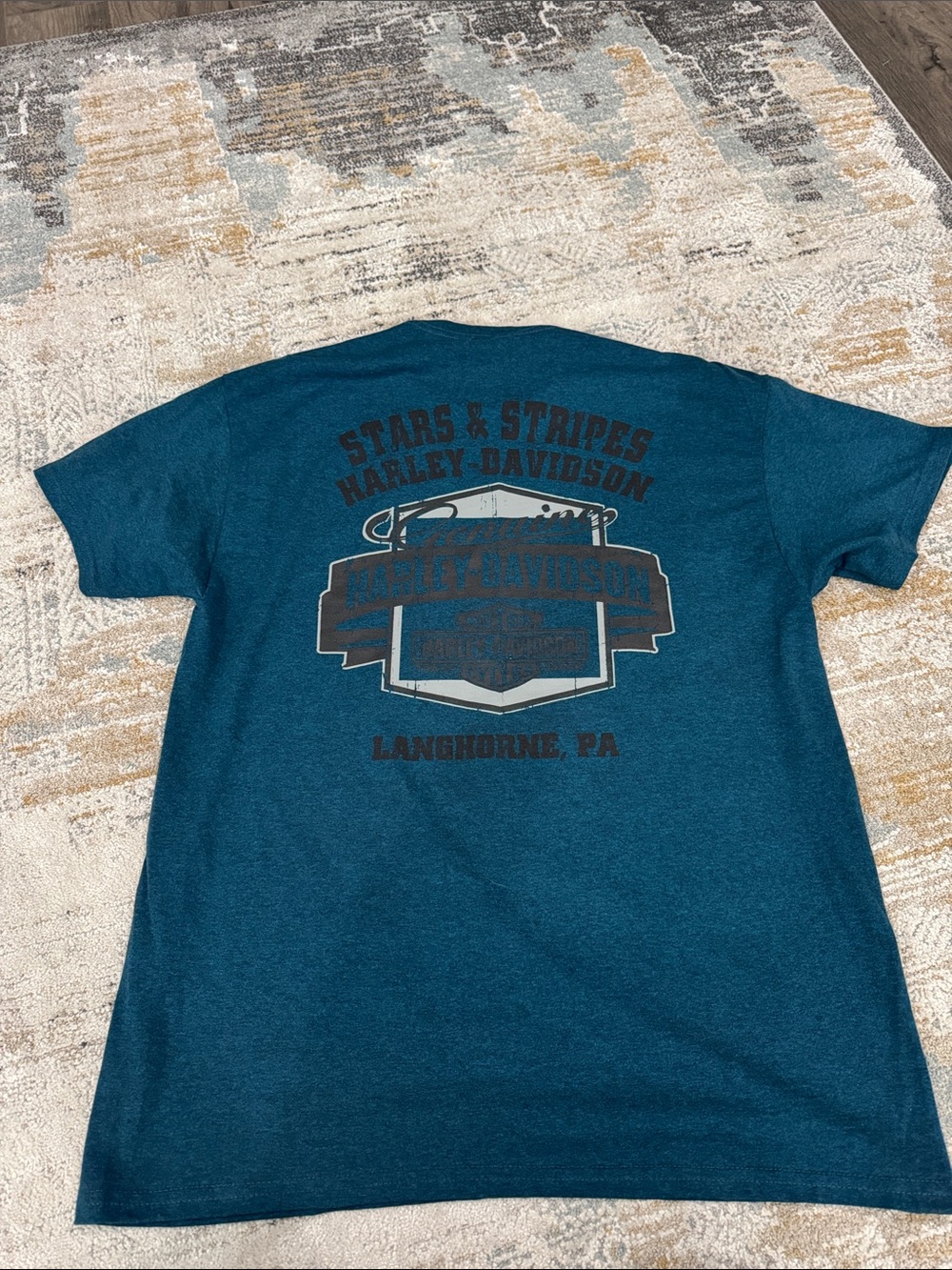 Harley-Davidson Teal Blue Short Sleeve Graphic Tee - Picture 2 of 3